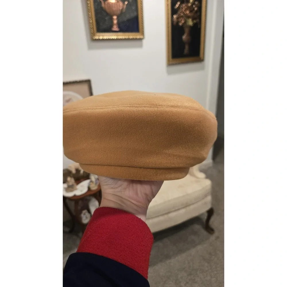 Vintage Marc Aurel Camel Tan Wool Blend Newsboy Cap Beret Cabbie Hat